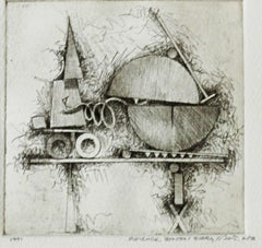 Rare constructivist etching on paper by renowned abstract modernist sculptor 