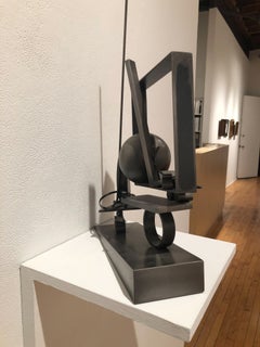 Truckin Geo 21, abstract black steel sculpture