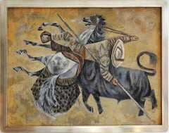 BullFight Picador  Horsemen Matador. Bullfighting scene where horse is impaled