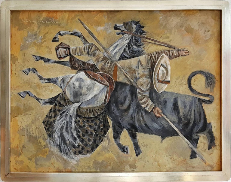 BullFight Picador  Horsemen Matador. Bullfighting scene where horse is impaled   - Painting by Fletcher Martin