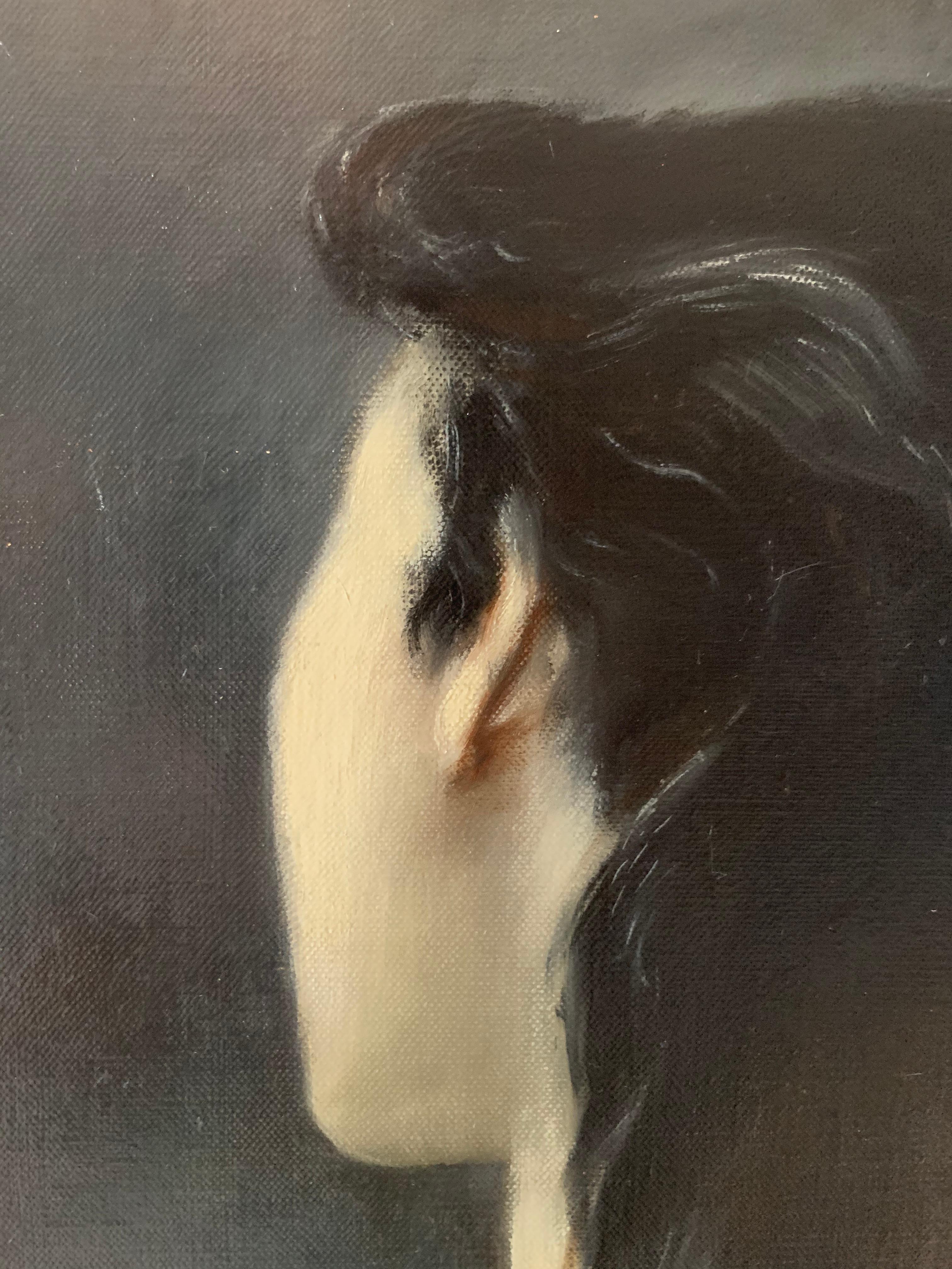 Darkness (portrait of a young woman) - Painting by Fletcher Martin