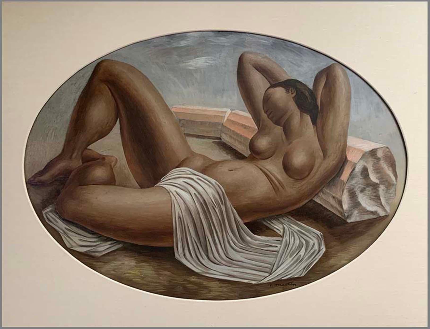 Fletcher Martin Figurative Painting - Reclining Nude