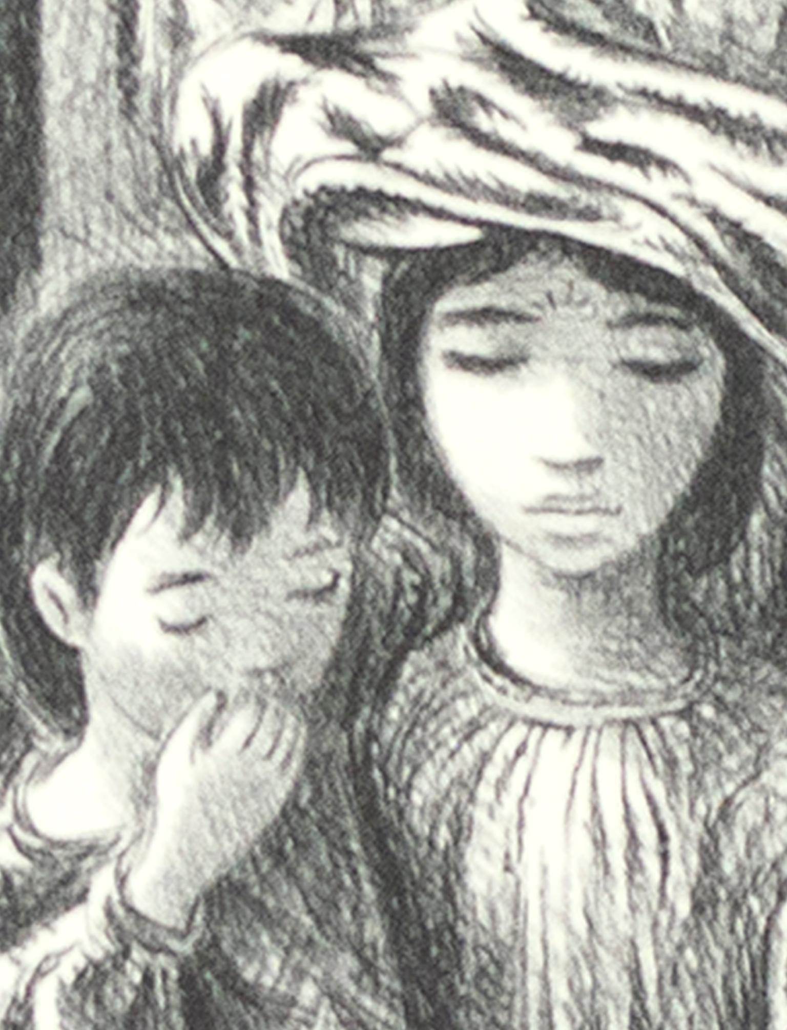 „ „Arab Children“, Porträt zweier Figuren, signiert von Fletcher Martin im Angebot 2