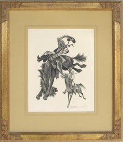 Alto ancho y guapo de Fletcher Martin 1953, litografía original en piedra