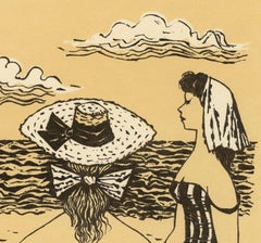 Sun Women ( two women on a beach / one with her guitar)