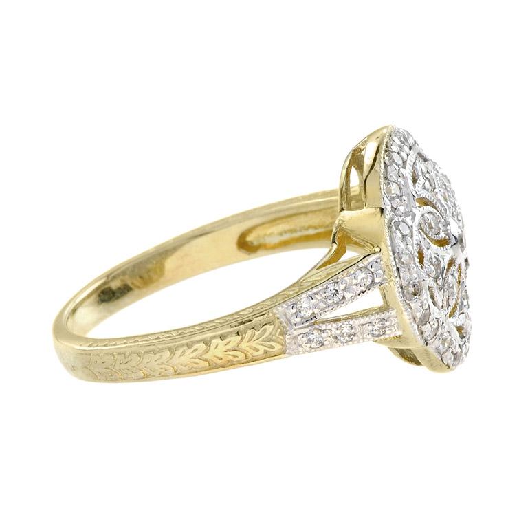 For Sale:  Diamond Ring in 14K Two Tone Gold 5