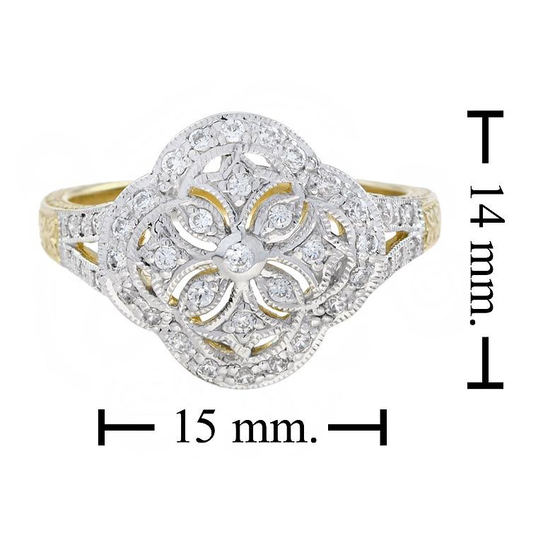 For Sale:  Diamond Ring in 14K Two Tone Gold 8
