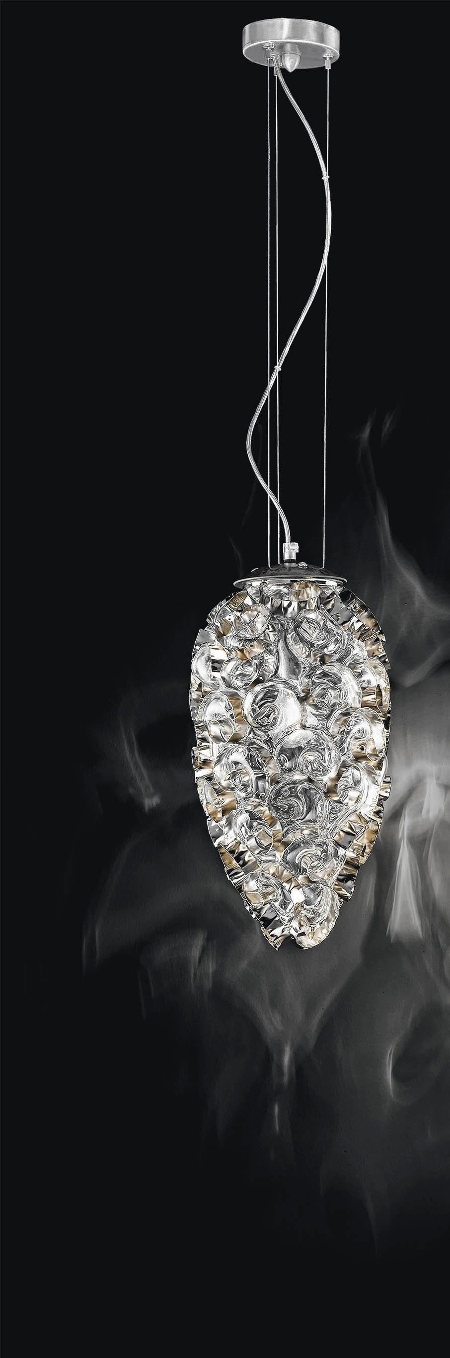 Lampada a sospensione soffiata Fleur di MM Lampadari
Dimensioni: Ø 25 x H. 40 cm.
Materiali: Metallo, cristallo e vetro di Murano.

Sono disponibili diverse finiture. Tutte le nostre lampade possono essere cablate a seconda del Paese. Se viene