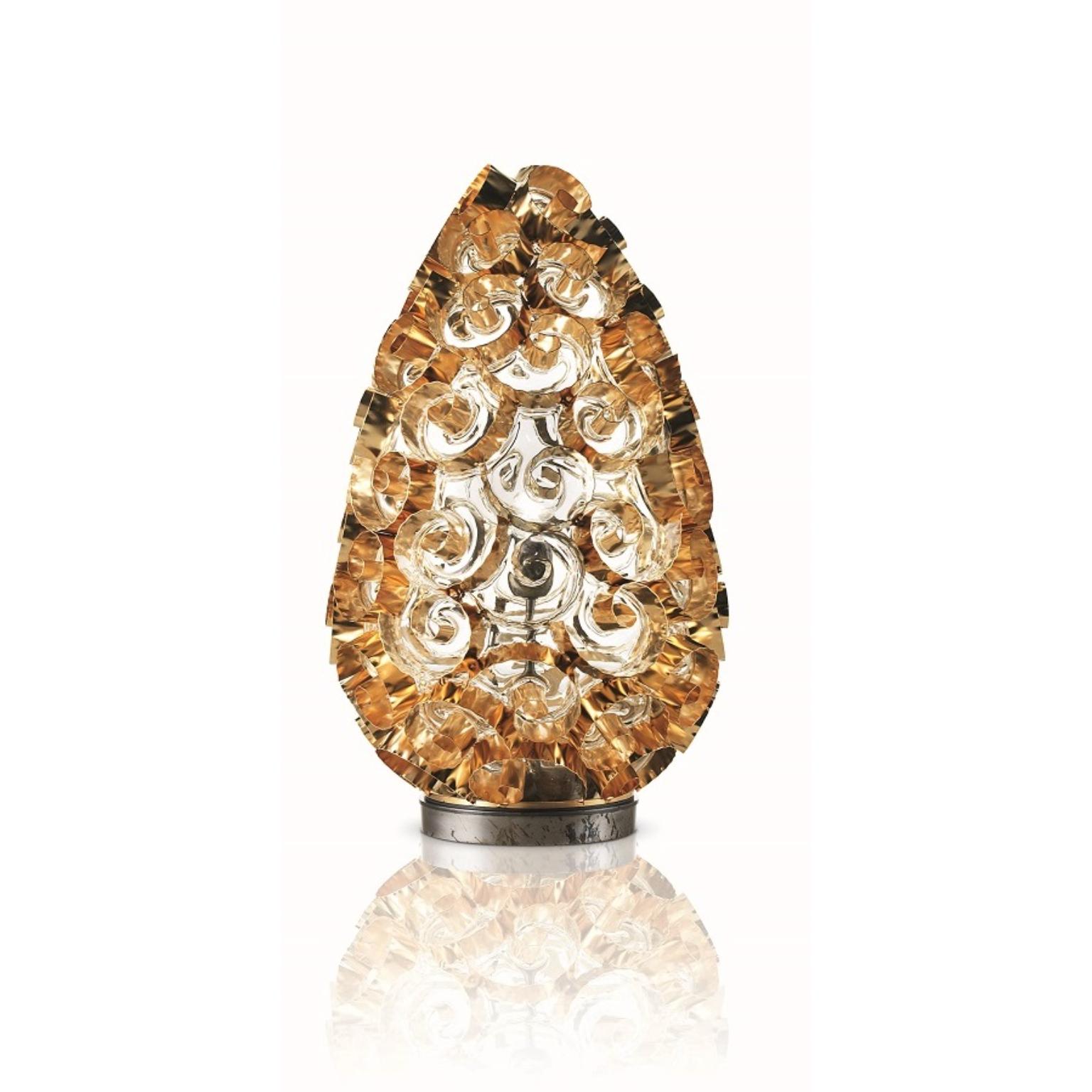 Italian Fleur Blown Table Lamp by MM Lampadari For Sale