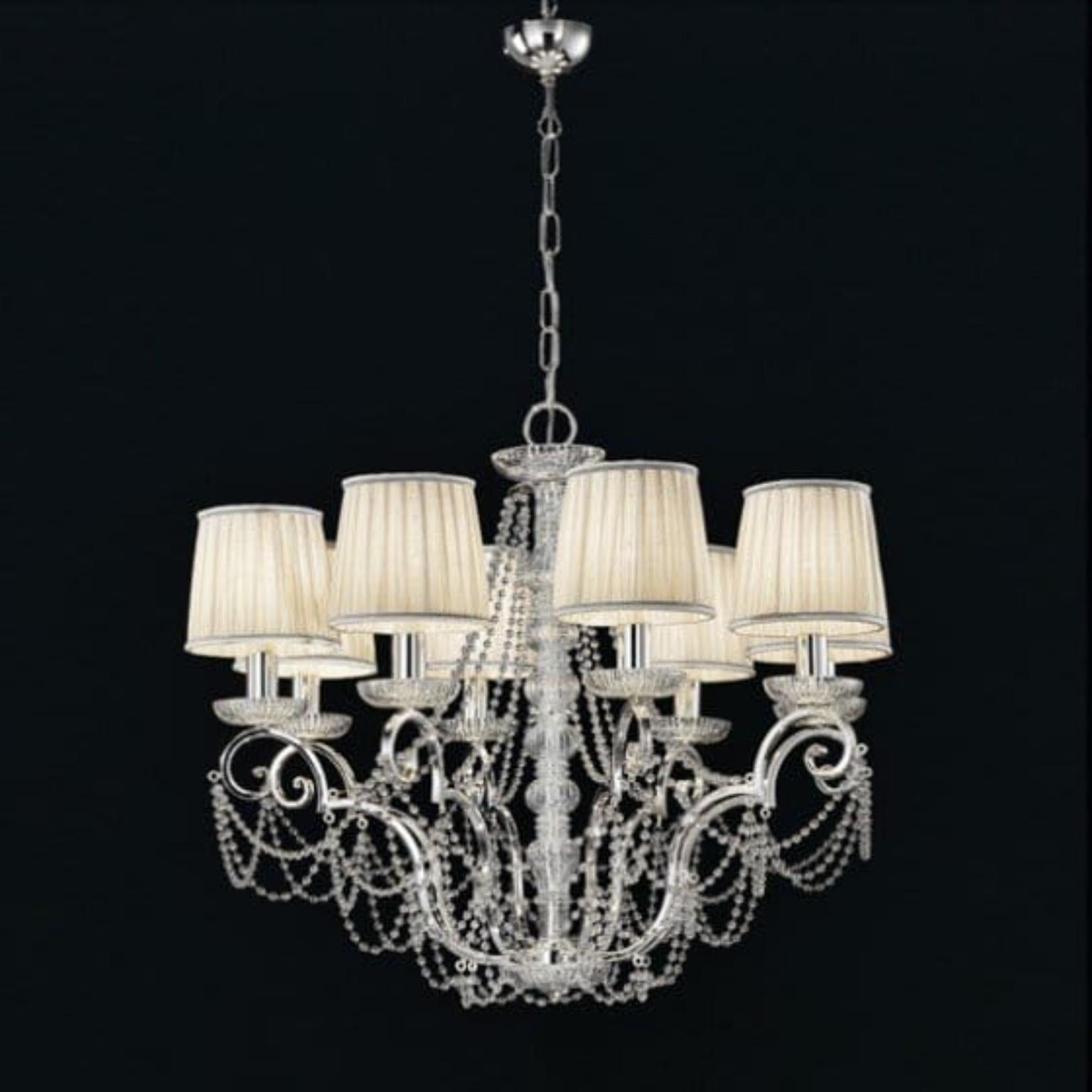 Lámpara Fleur Bubbles de MM Lampadari
Dimensiones: Ø 75 x A 60 cm.
Materiales: Tejido Moirè marfil, metal y plata.

Hay disponibles diferentes acabados. Todas nuestras lámparas pueden cablearse según cada país. Si se vende a EE.UU., se cableará para