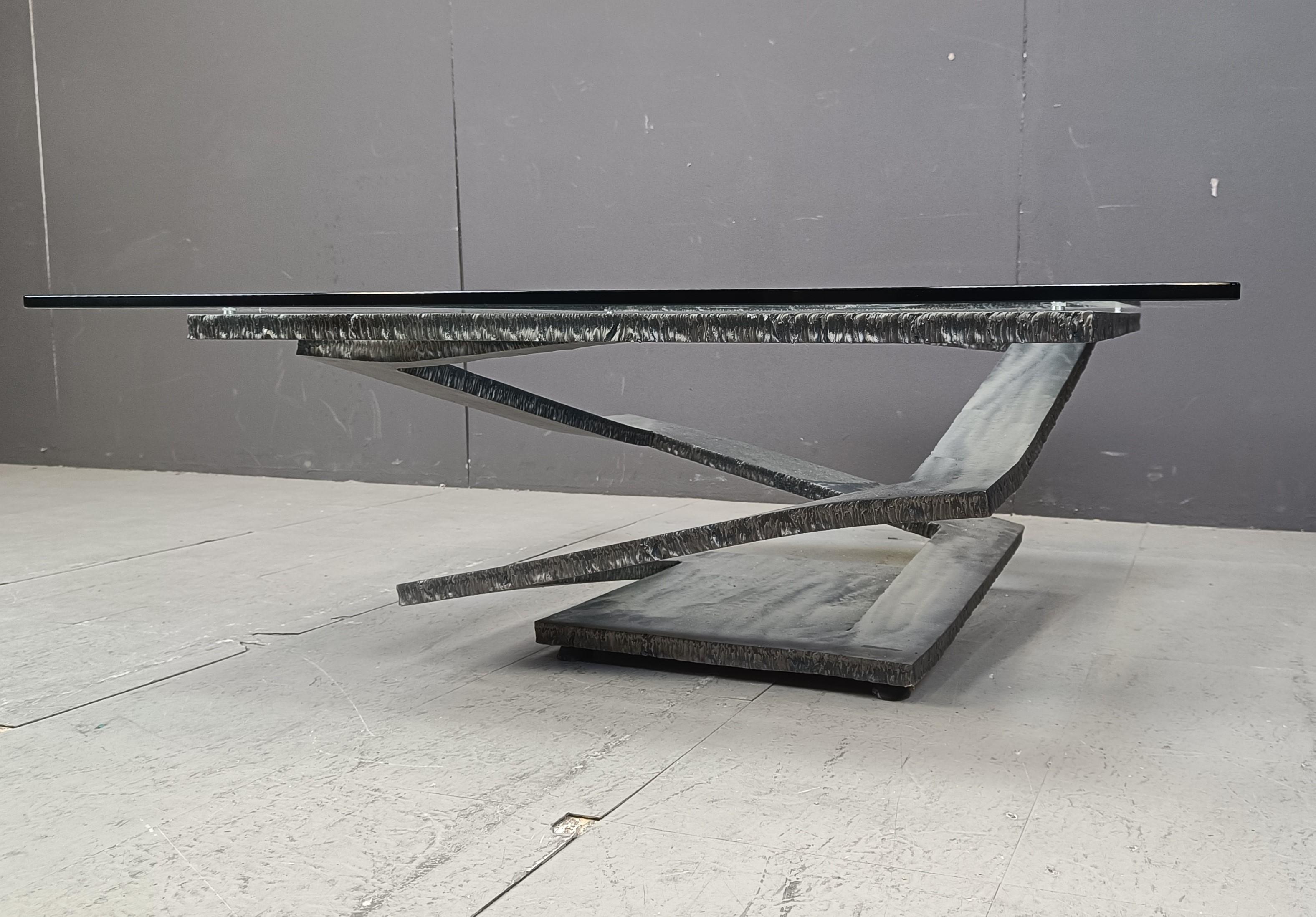 Table basse Fleur de Fer de Maurice Barilone, années 1980 en vente 4