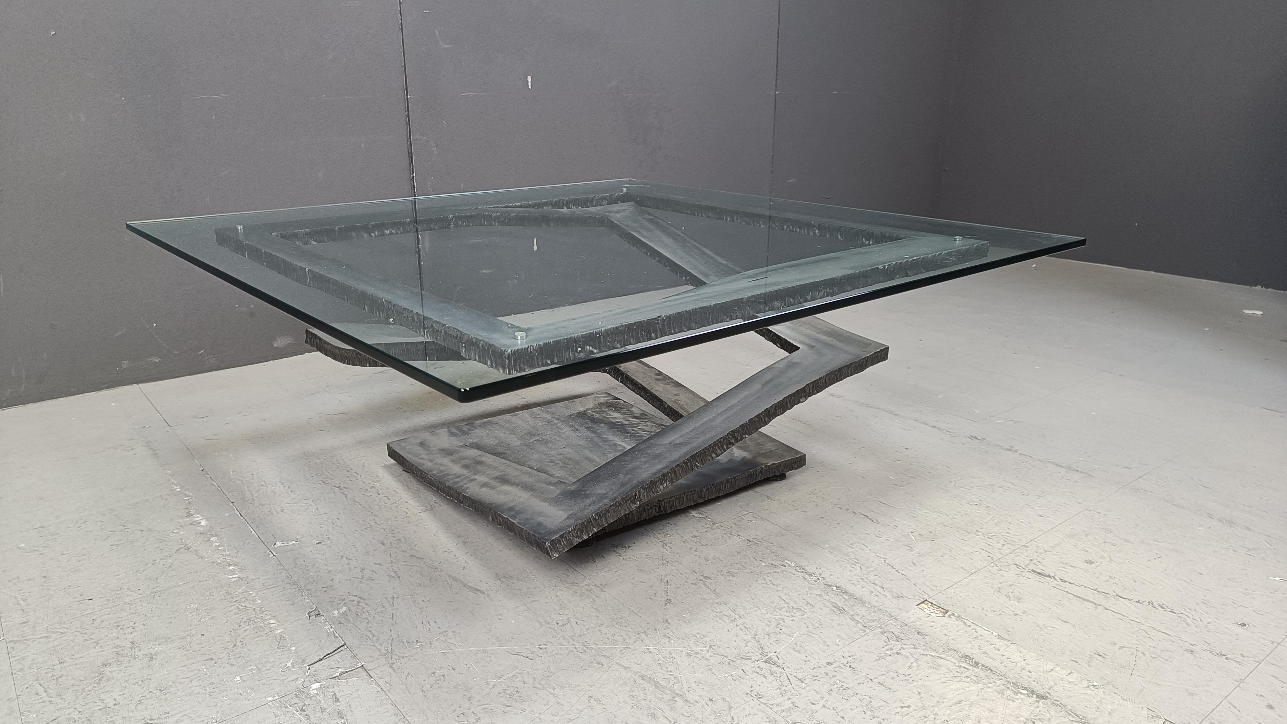 Table basse Fleur de Fer de Maurice Barilone, années 1980 en vente 6
