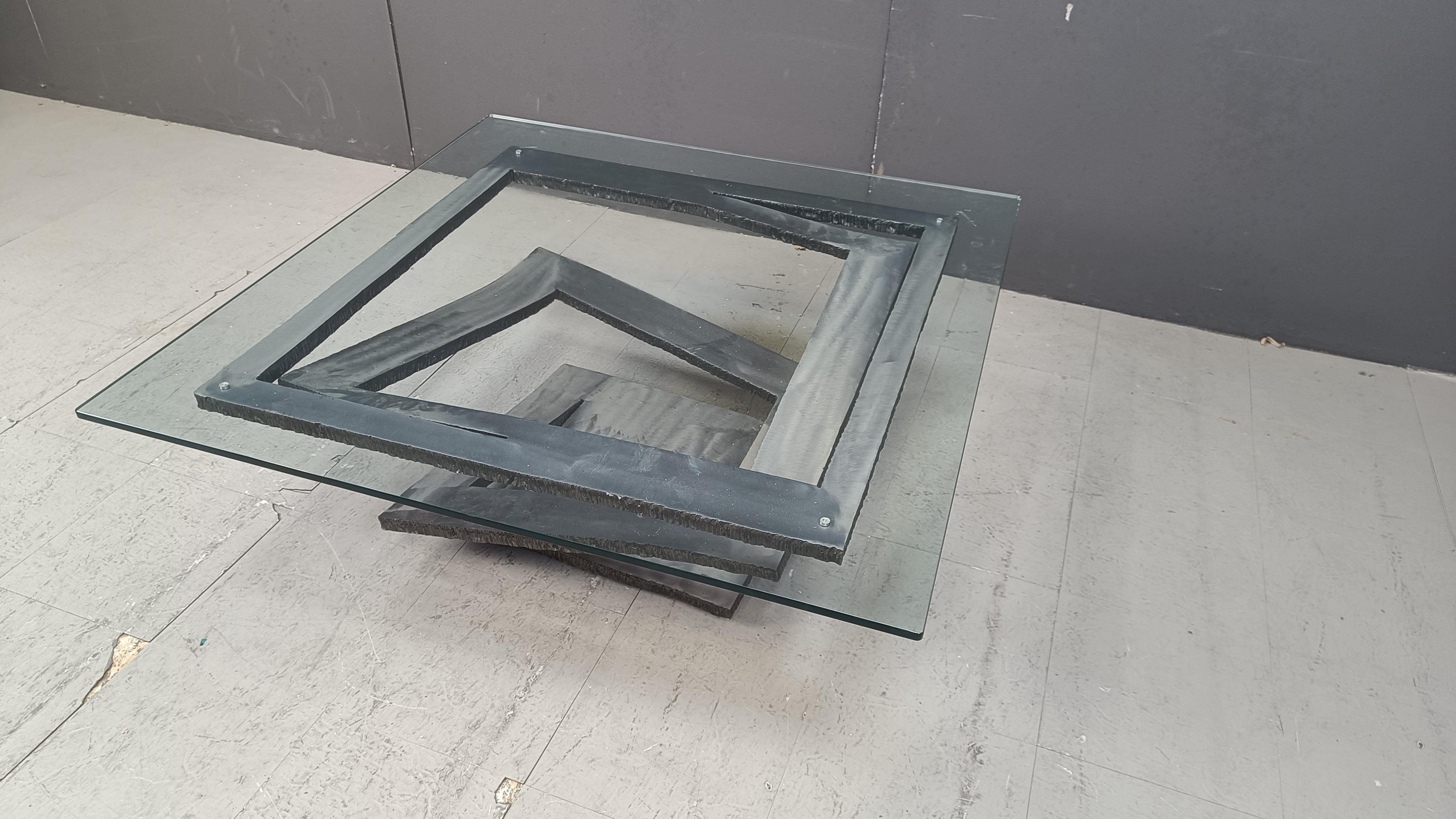 Table basse Fleur de Fer de Maurice Barilone, années 1980 en vente 1