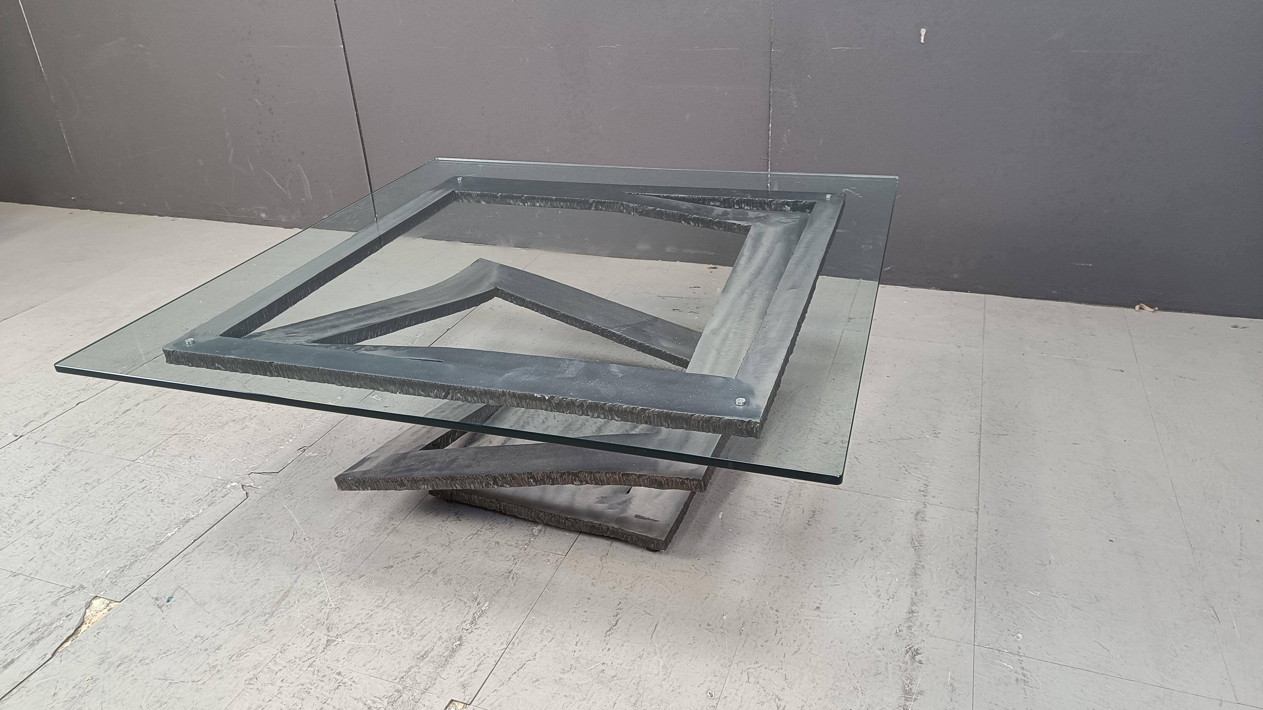 Table basse Fleur de Fer de Maurice Barilone, années 1980 en vente 2