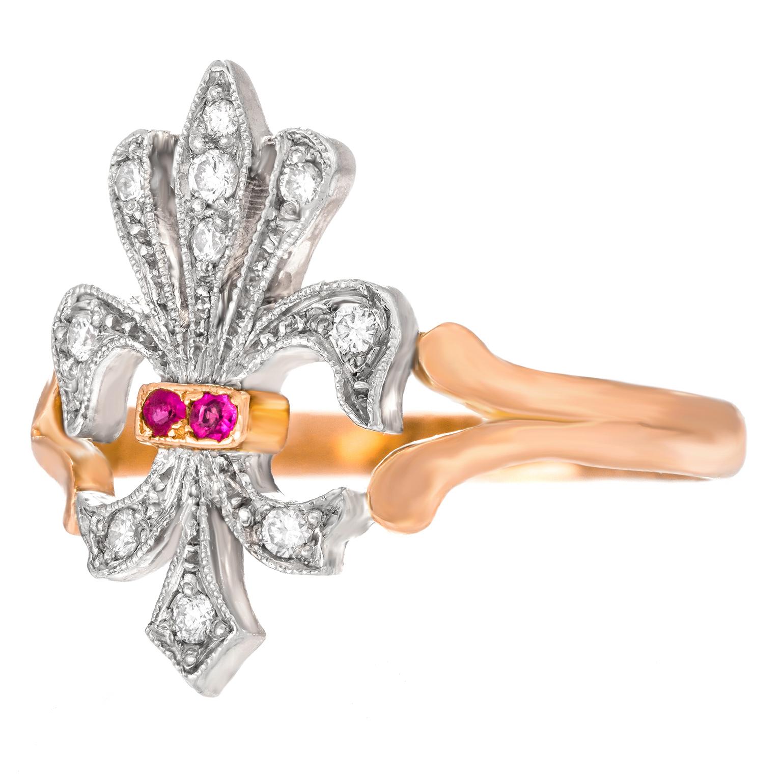 Fleur-de-Lis-Art Deco-Ring (Art déco)