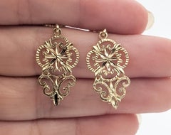 Fleur-de-Lis Ohrringmäntel aus 14k Gelbgold