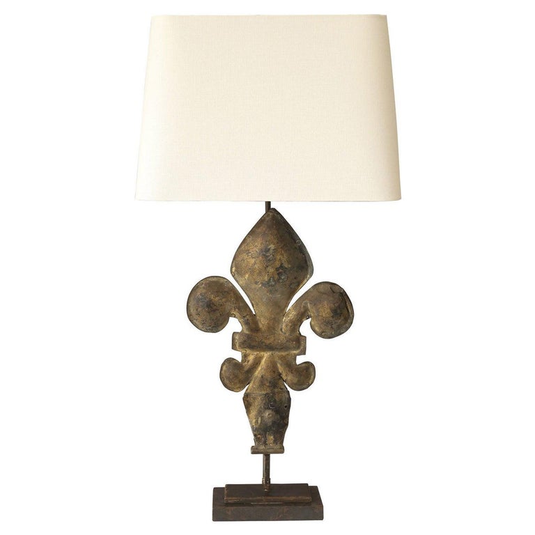 Fleur-de-Lis Gilt-Tole Lamp at 1stDibs