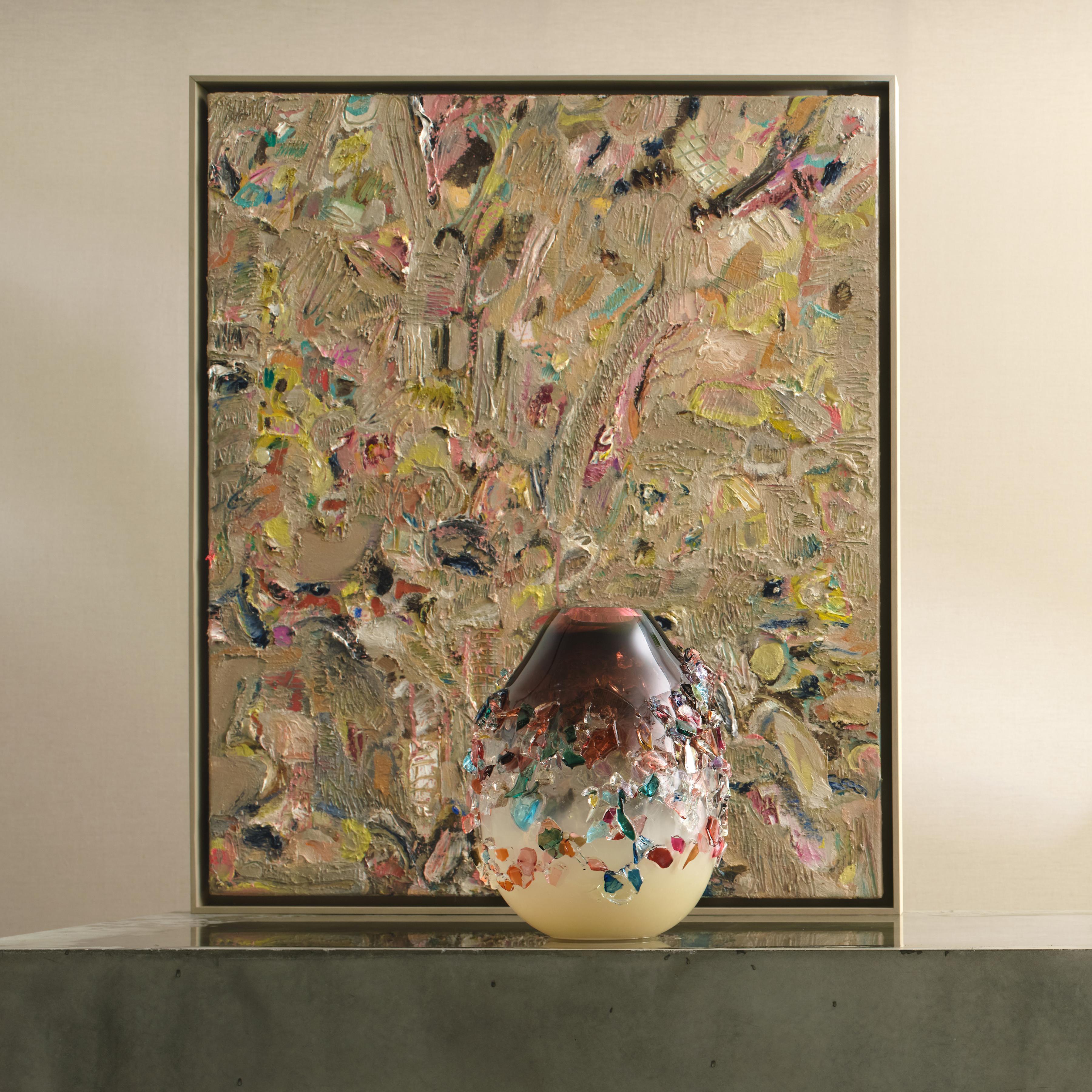 Organic Modern Fleur-de-Lys, a Unique Abstract Contemporary Oil Painting by Maarten Vrolijk