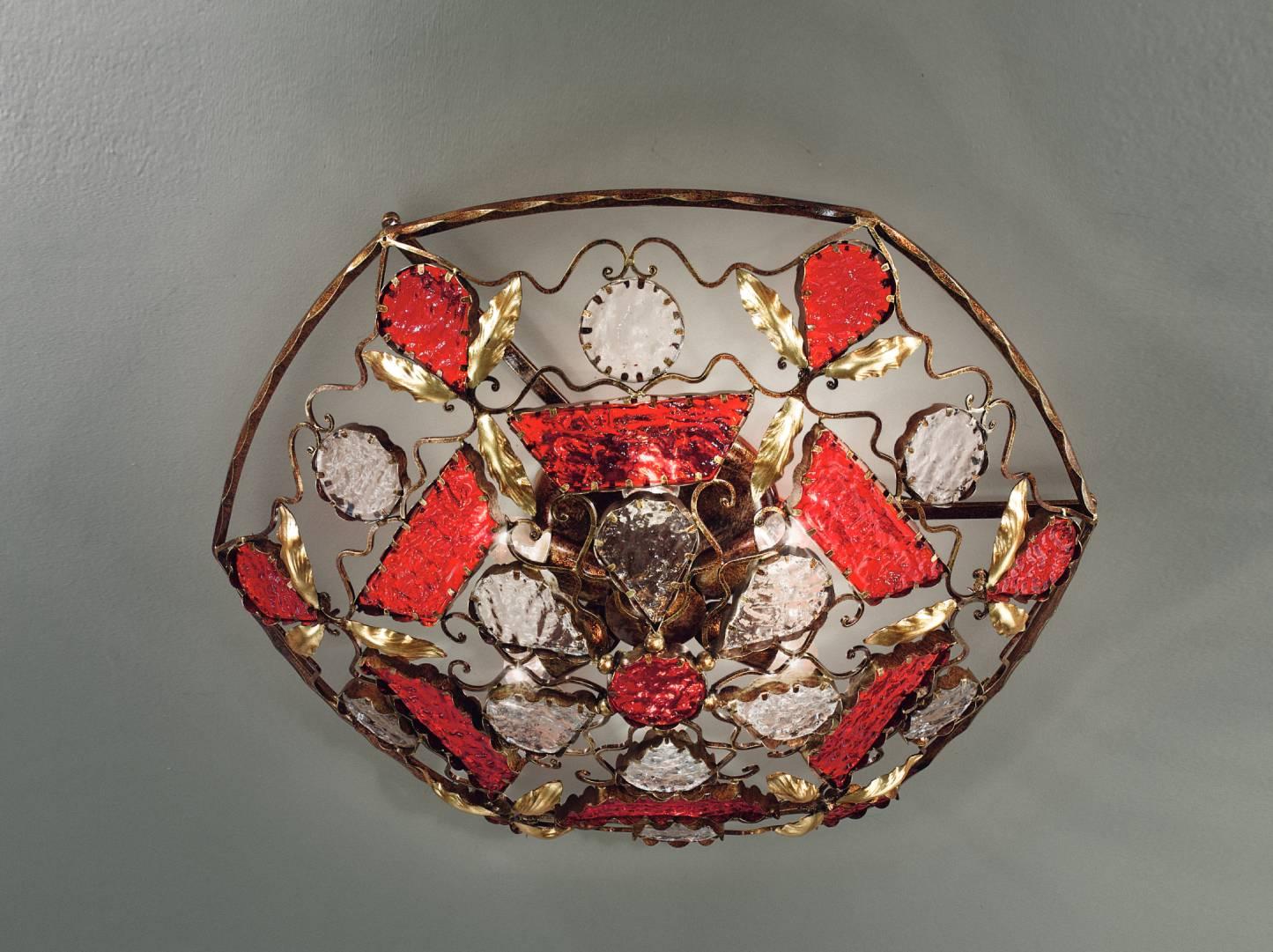 Fleur Deco Ceiling Lamp by MM Lampadari
Dimensions: Ø 70 x H 23 cm.
Materials: Hammered poured glass.

All our lamps can be wired according to each country. If sold to the USA it will be wired for the USA for instance. Please contact us.

An ancient