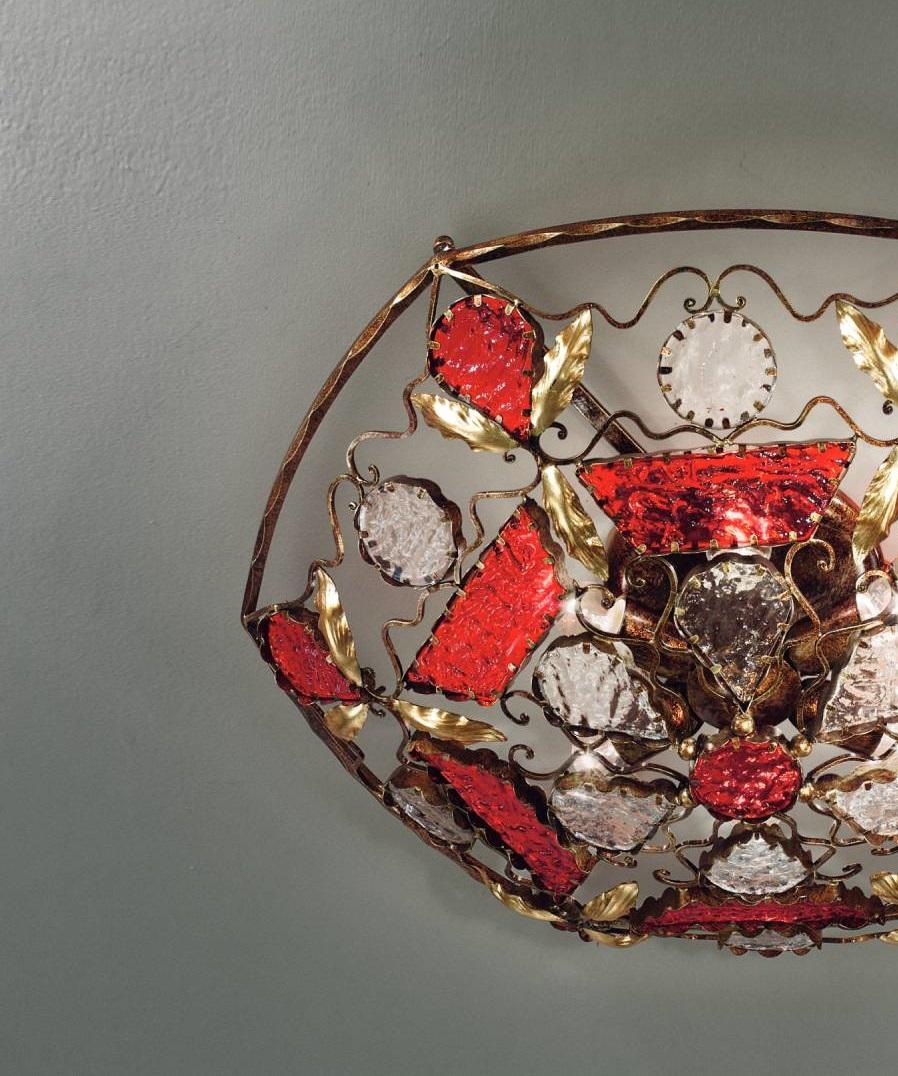 Italian Fleur Deco Ceiling Lamp by MM Lampadari For Sale