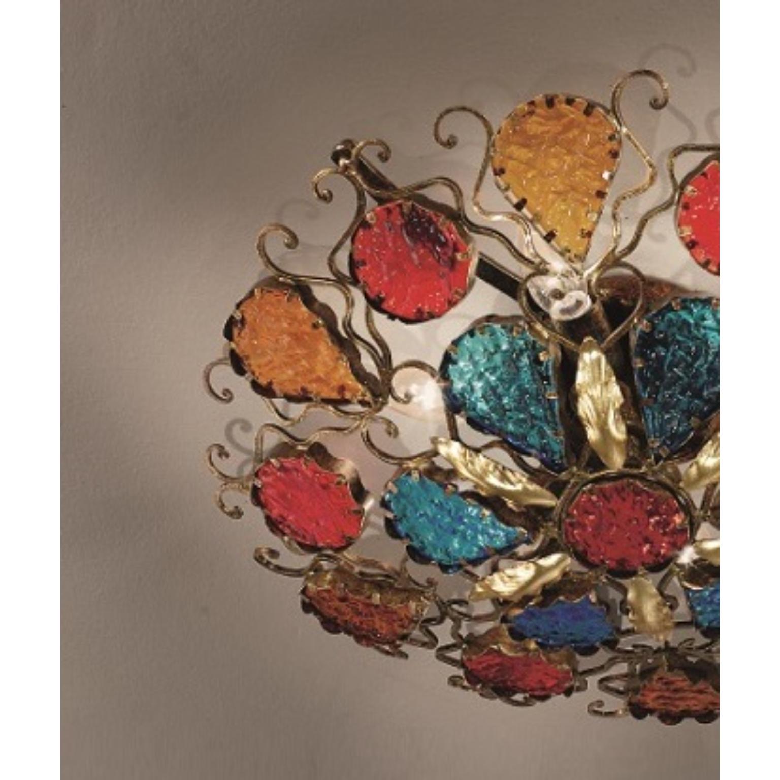Italian Fleur Deco Ceiling Lamp by MM Lampadari For Sale