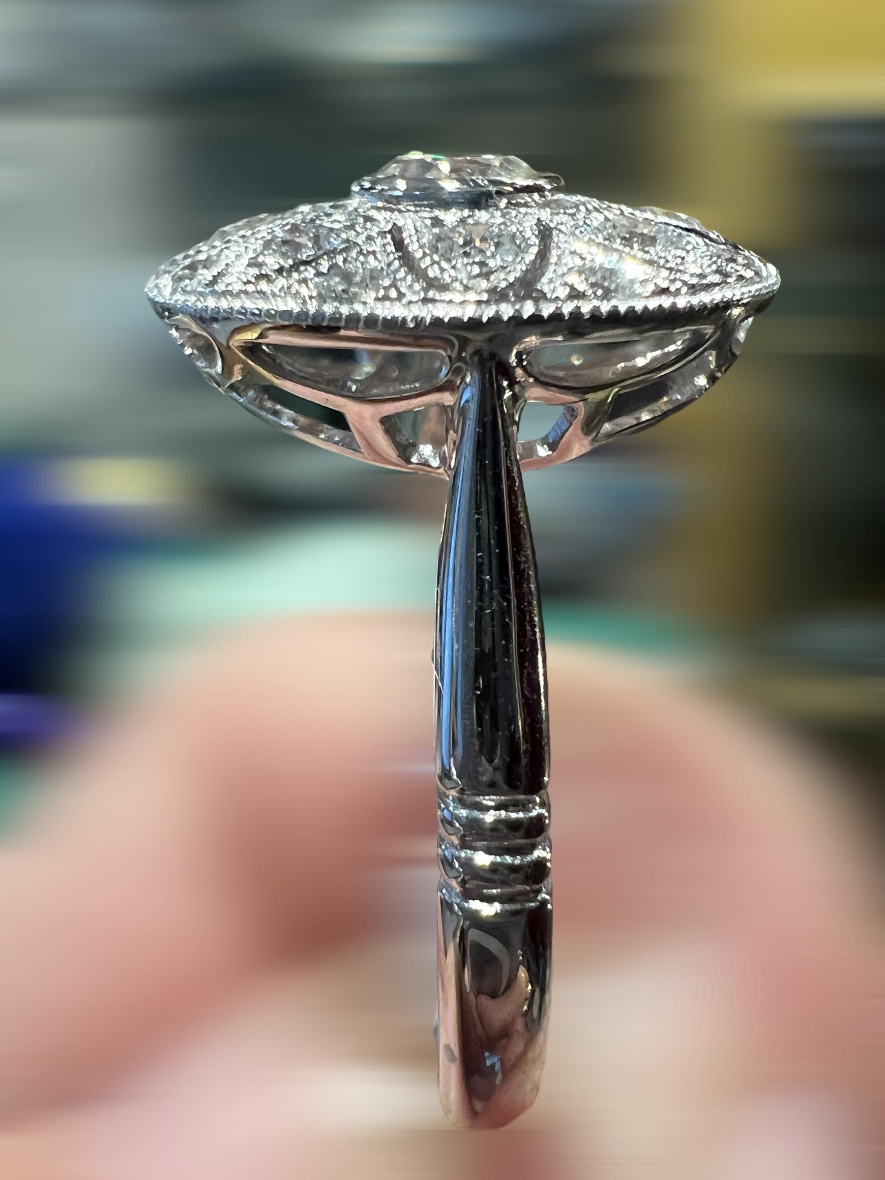 Ring “ROSACE motif” 0.58 carat pave diamonds 