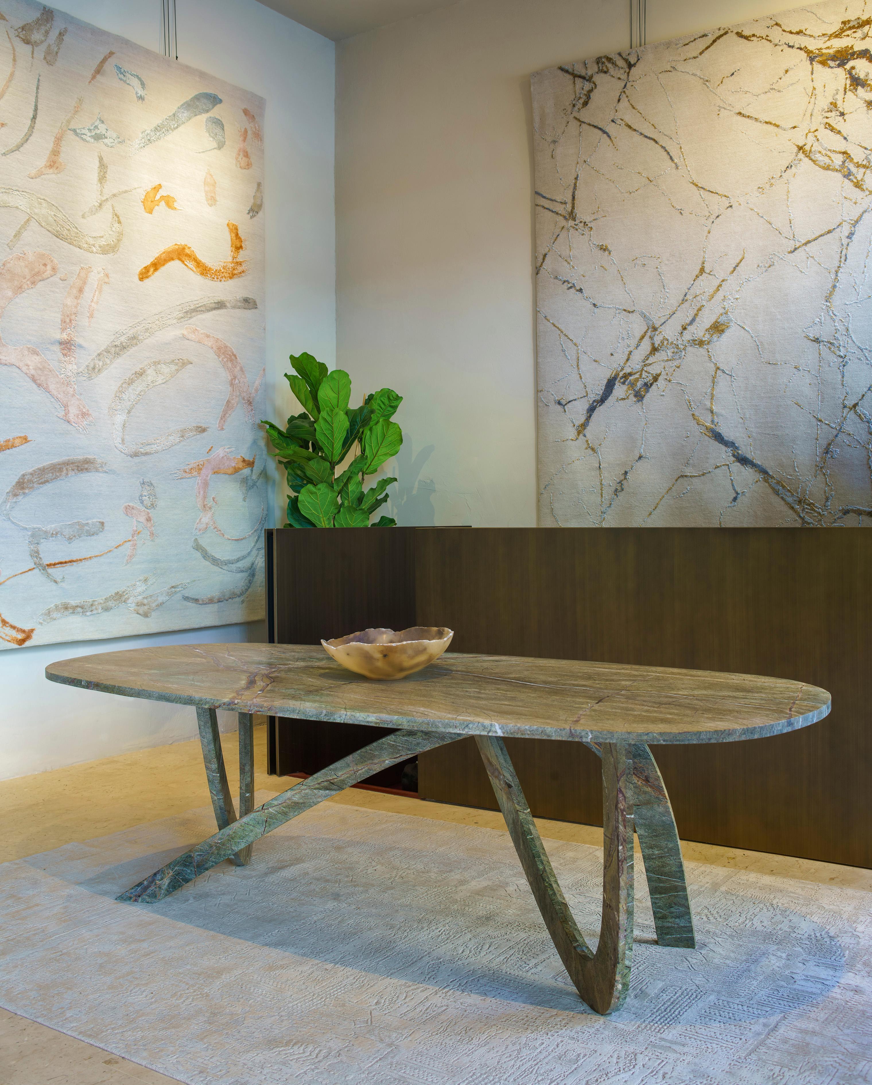 Table de salle à manger Fleur en marbre vert par Dam Atelier pour Delvis Unlimited  Neuf - En vente à Milan, Milan