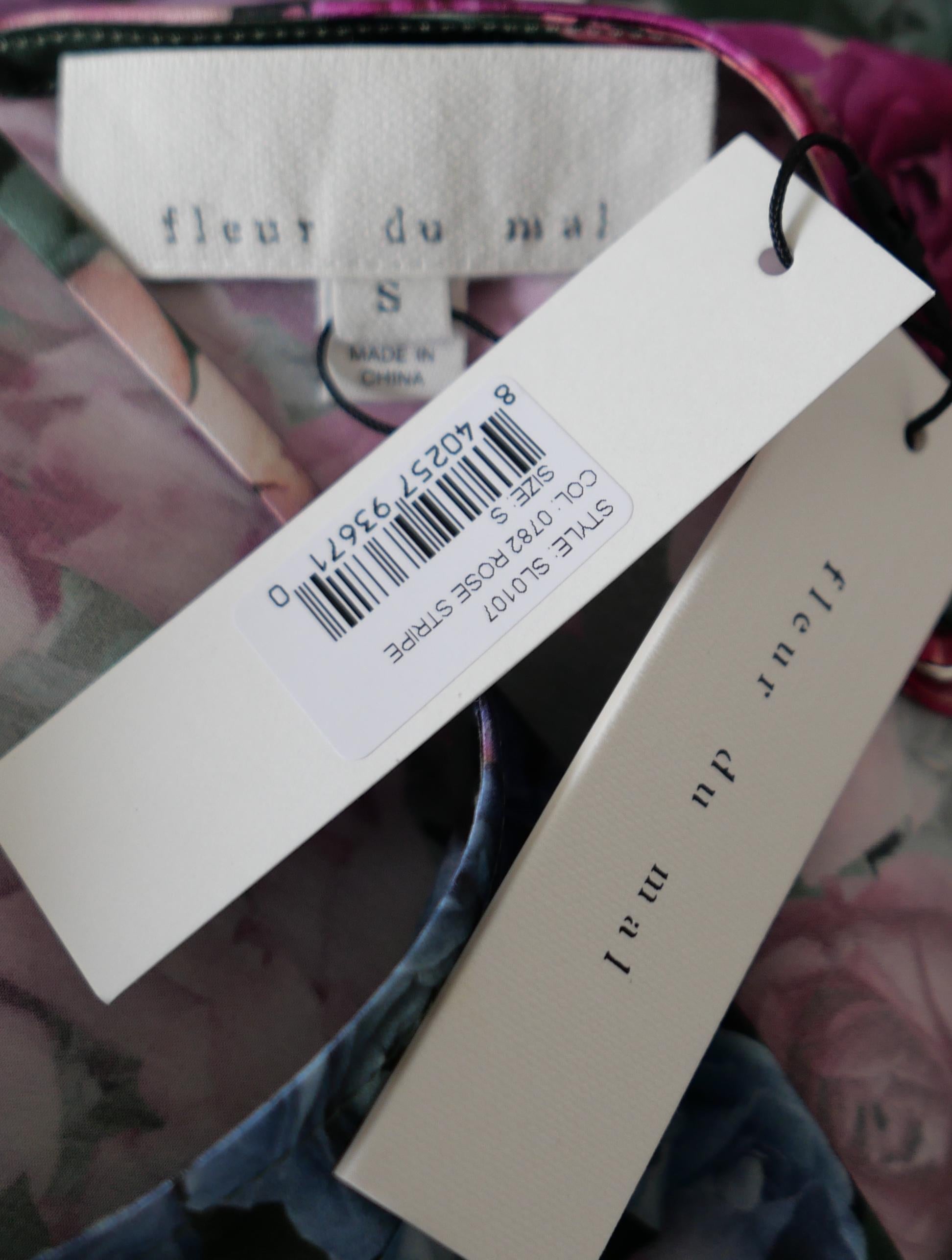 Donna Fleur Du Mal - Vestito con scollo a cappuccio - Seta a righe rosa in vendita