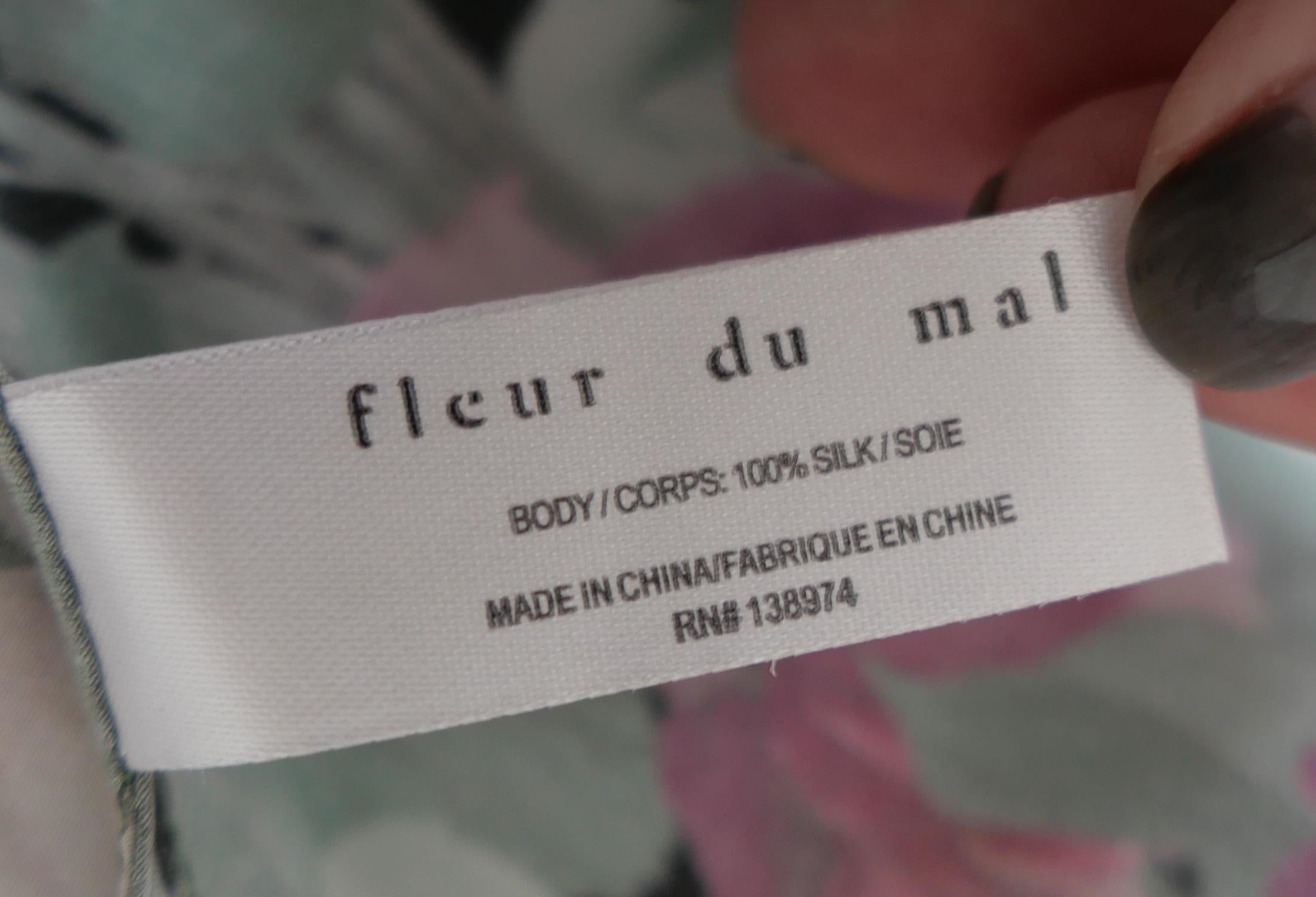 Fleur Du Mal - Vestito con scollo a cappuccio - Seta a righe rosa in vendita 1