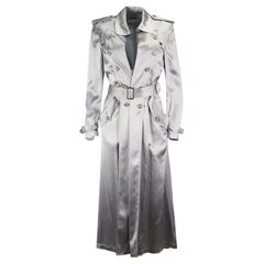 Fleur Du Mal Double Breasted Satin Trench Coat US 6 UK 10