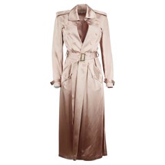 Fleur Du Mal Zweireihiger Satin-Trenchcoat US 6 UK 10