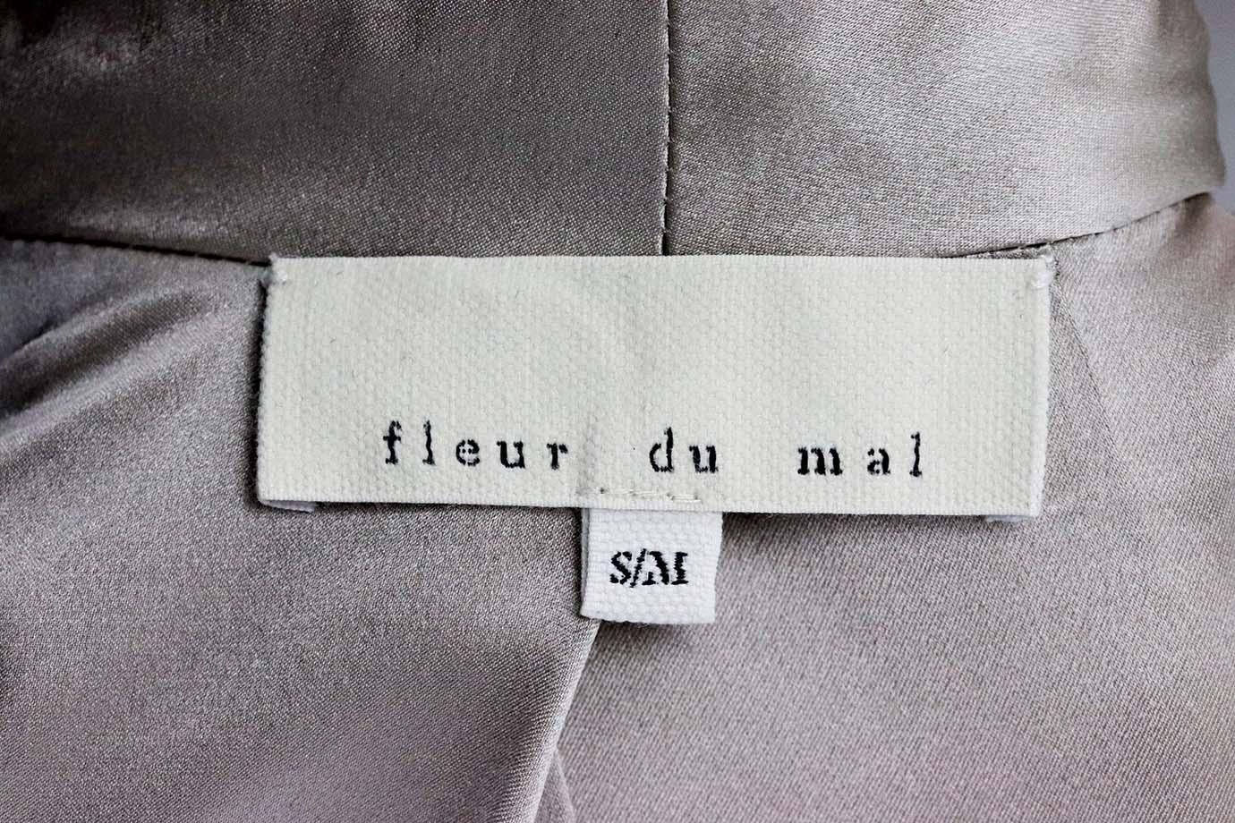 Fleur Du Mal Silk Charmeuse Trimmed Velvet Robe Small/Medium In Excellent Condition In London, GB