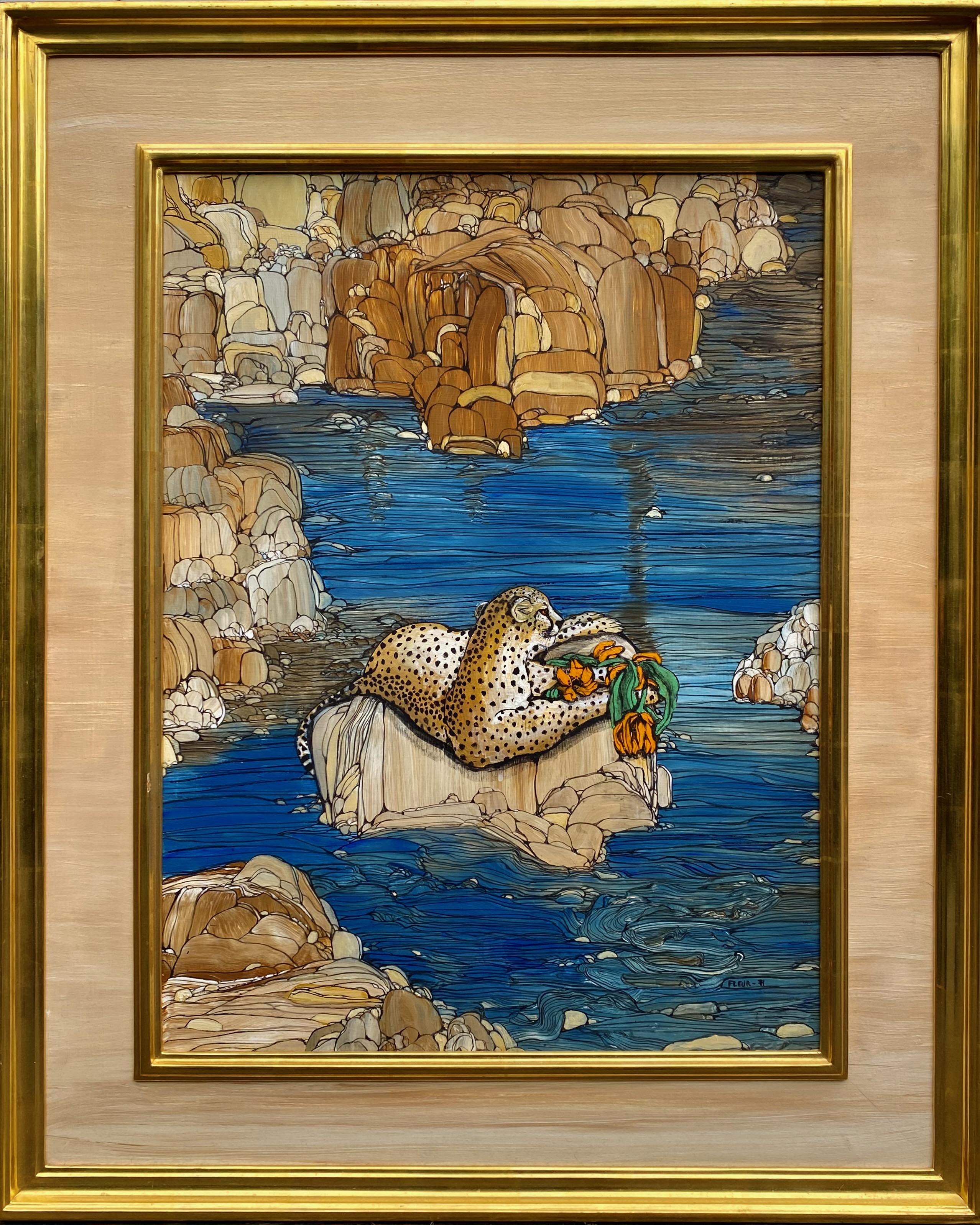 Stelldichein  Acryl auf Karton von Fleur Fenton Cowles im Angebot 1