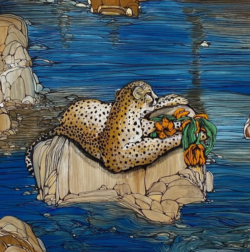 Stelldichein  Acryl auf Karton von Fleur Fenton Cowles im Angebot 2