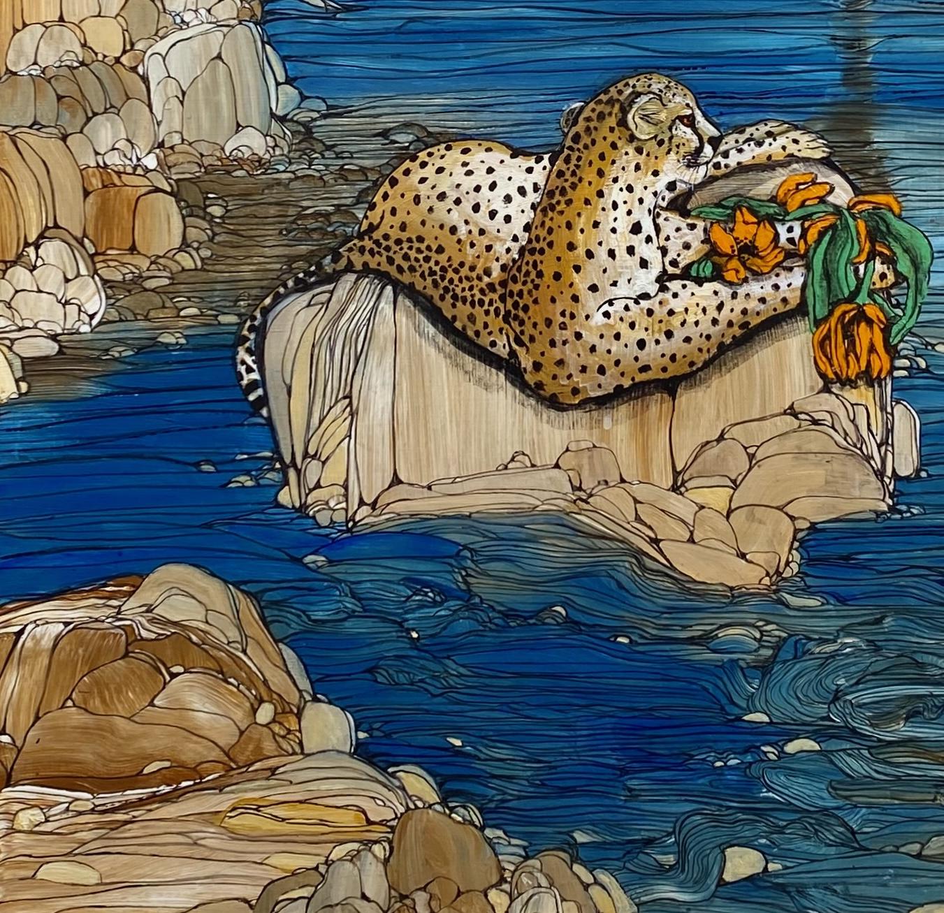 Stelldichein  Acryl auf Karton von Fleur Fenton Cowles im Angebot 4