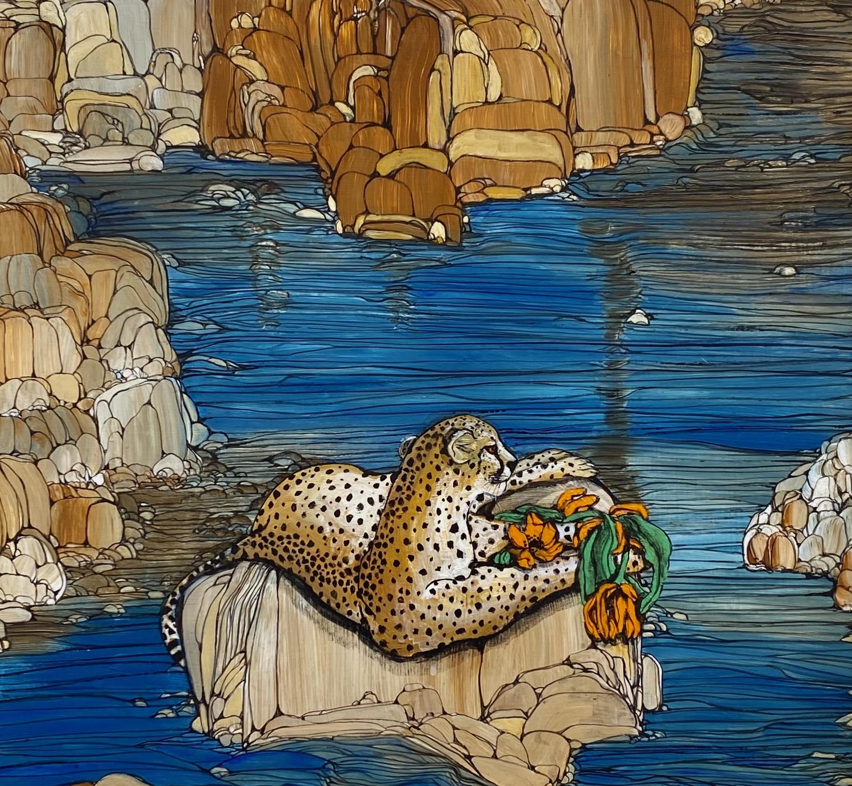 Stelldichein  Acryl auf Karton von Fleur Fenton Cowles im Angebot 5