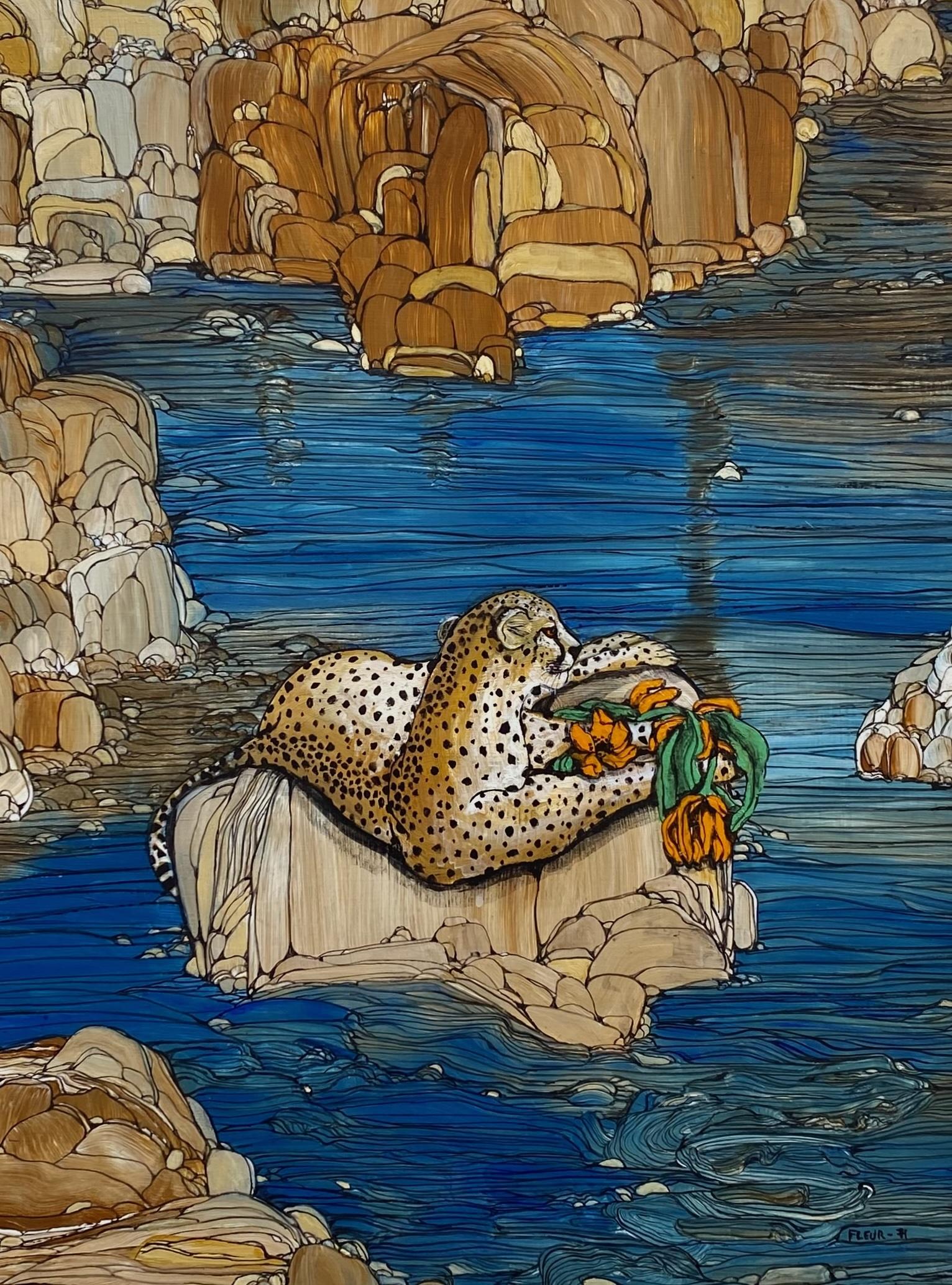 Stelldichein  Acryl auf Karton von Fleur Fenton Cowles im Angebot 7