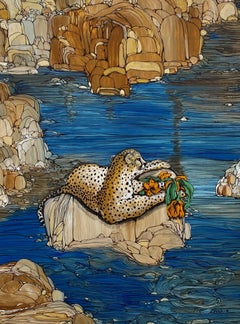 'Tryst'  acrylic on board by Fleur Fenton Cowles