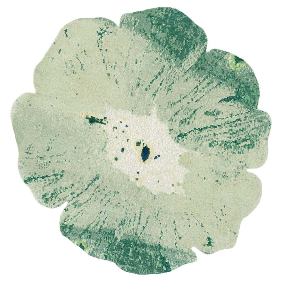 Fleur Pink Hand-knotted Shape Rug by Knots Rugs For Sale at 1stDibs