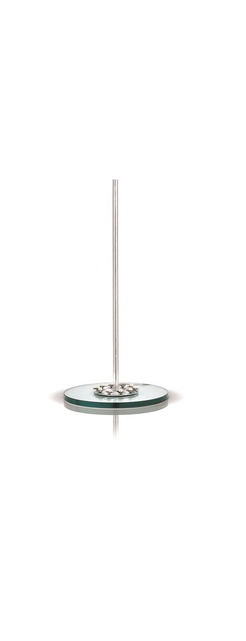 Fleur Leaves Floor Lamp by MM Lampadari
Dimensions: Ø 37 x H 170 cm. 
Materials: Glass and metal.

Different metal finishes are available. All our lamps can be wired according to each country. If sold to the USA it will be wired for the USA for