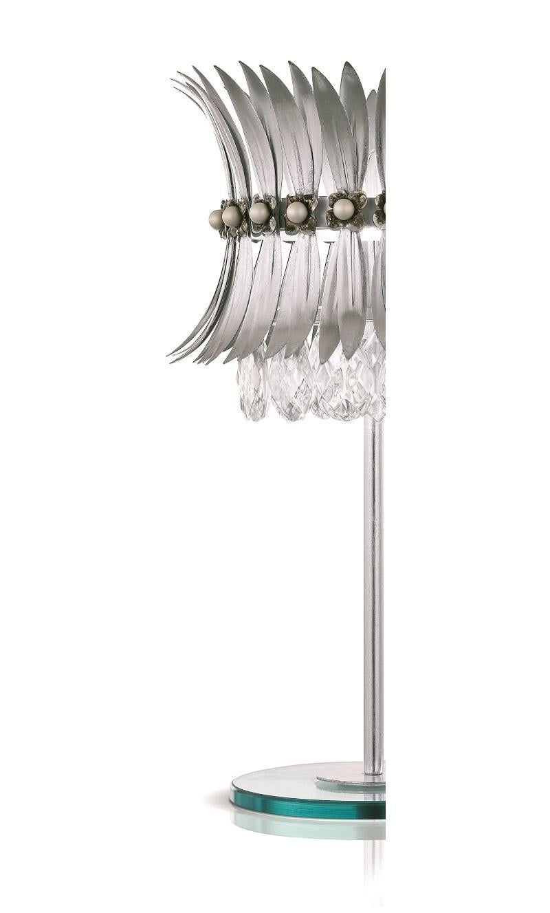 Italian Fleur Leaves Table Lamp by MM Lampadari For Sale