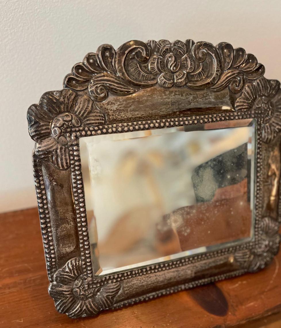 Mid-20th Century Fleur Motif Mirror For Sale