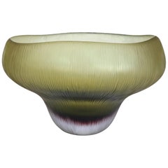 Fleur Murano Green Glass Vase / Bowl