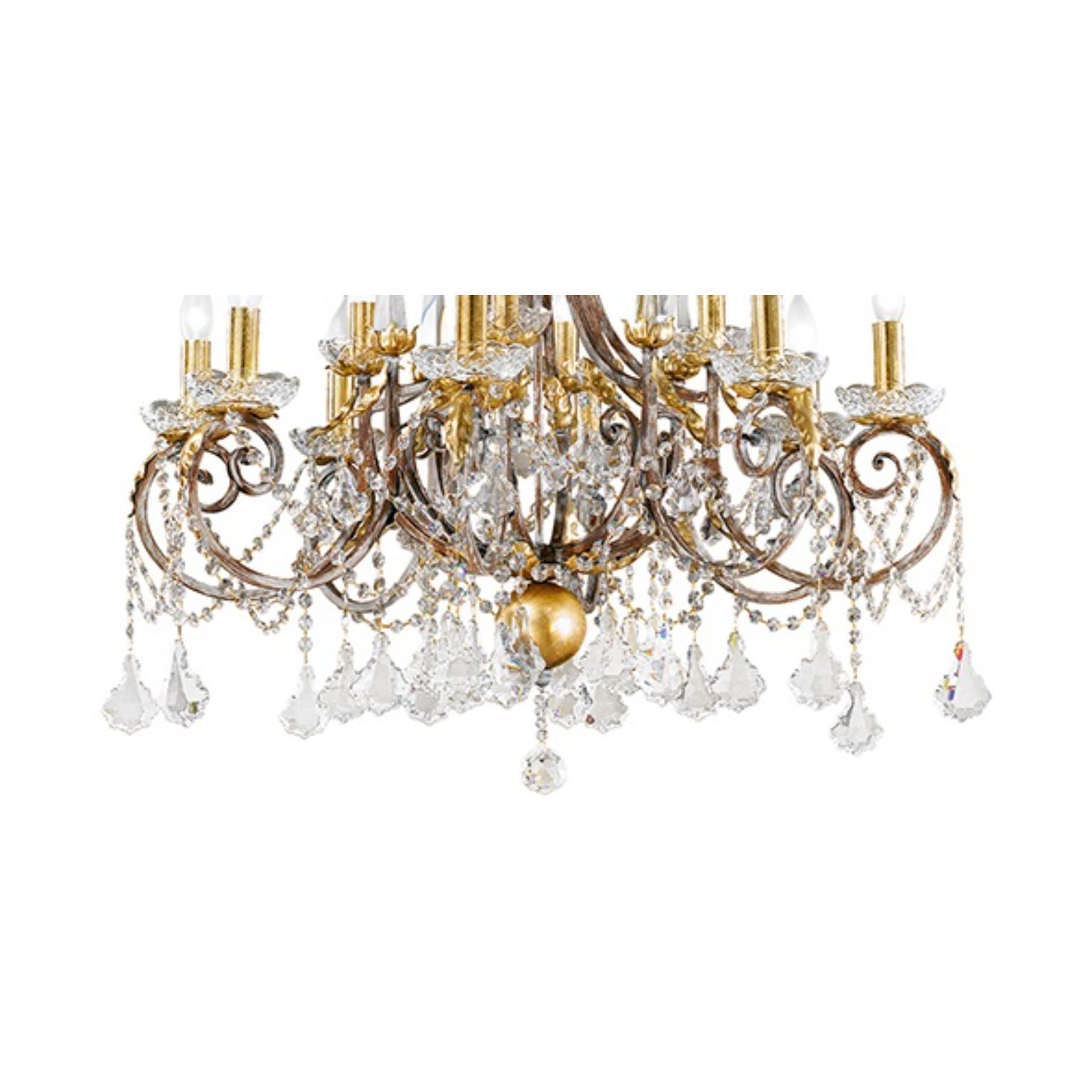 Italian Fleur Ottocento 12 Chandelier by MM Lampadari For Sale