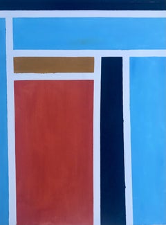 A Space 2 blu e arancione di Fleur Park, Pittura originale, Arte astratta