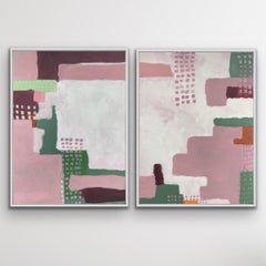 City vs Countryside II, Fleur Park, Original painting, Diptych, Abstract art