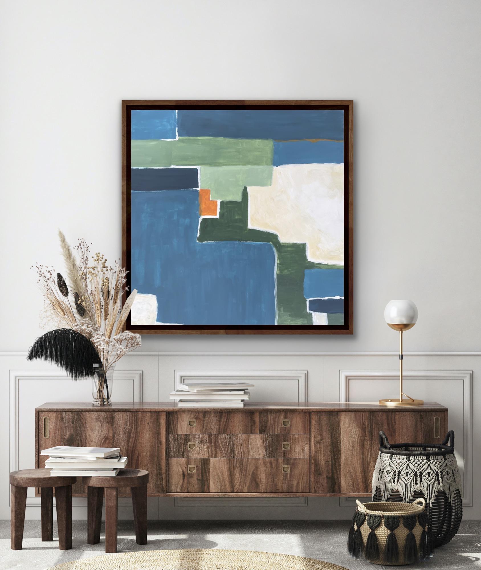 Sogno italiano, Pittura originale,  Contemporaneo, Arte astratta, Blue Greene & Greene 6
