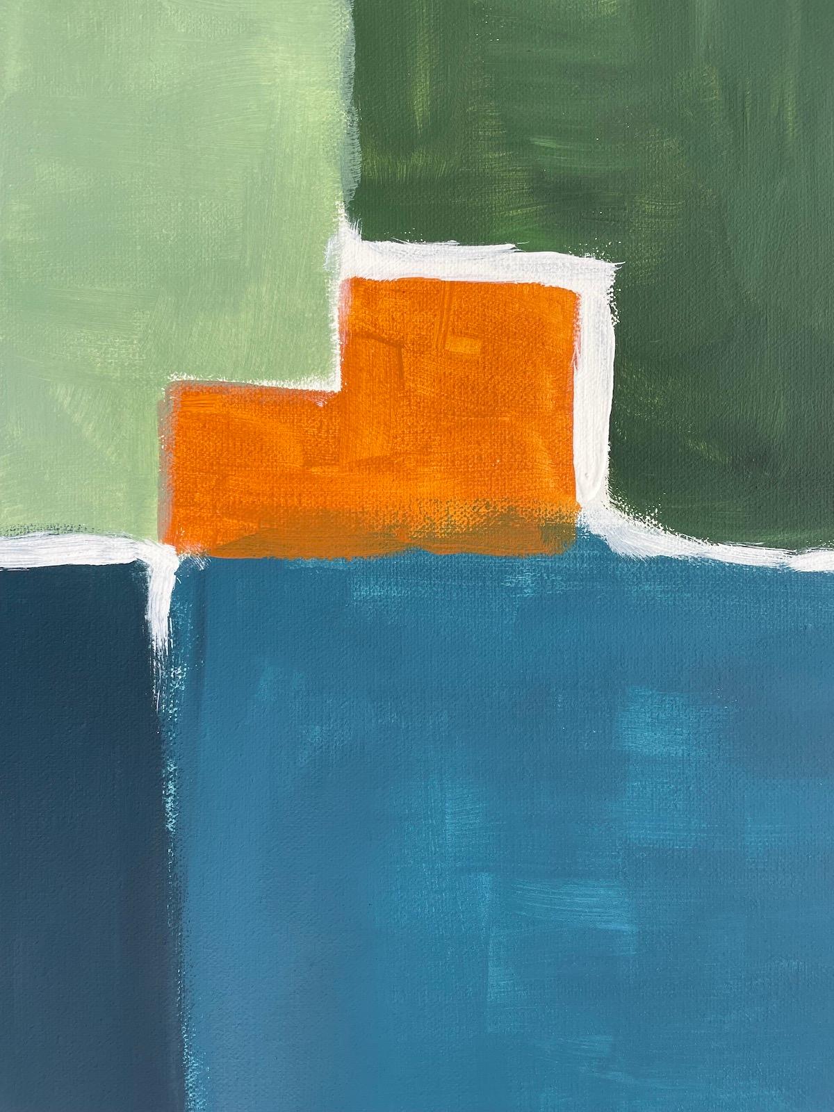 Sogno italiano, Pittura originale,  Contemporaneo, Arte astratta, Blue Greene & Greene - Painting Astratto di Fleur Park 