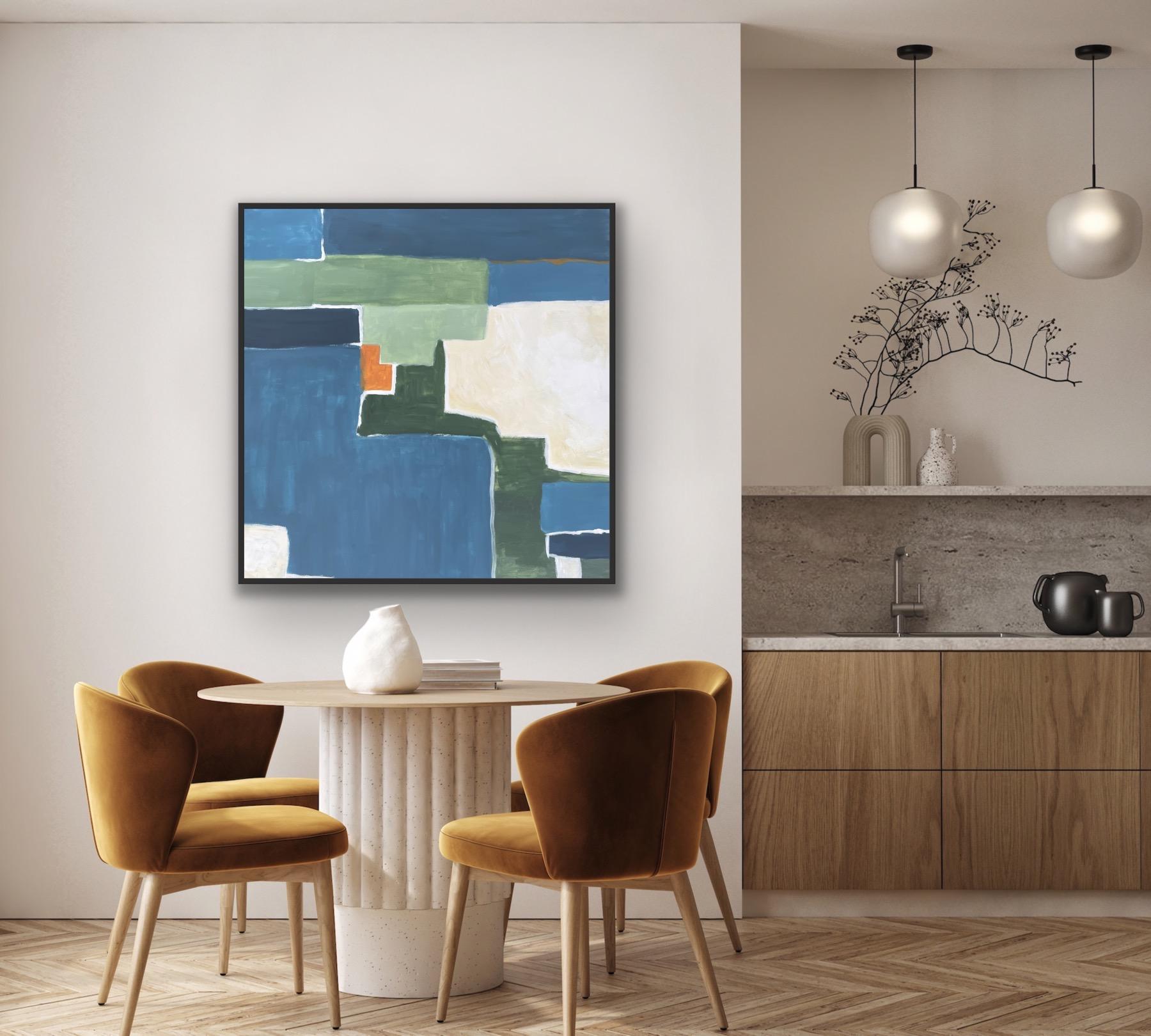 Sogno italiano, Pittura originale,  Contemporaneo, Arte astratta, Blue Greene & Greene 2