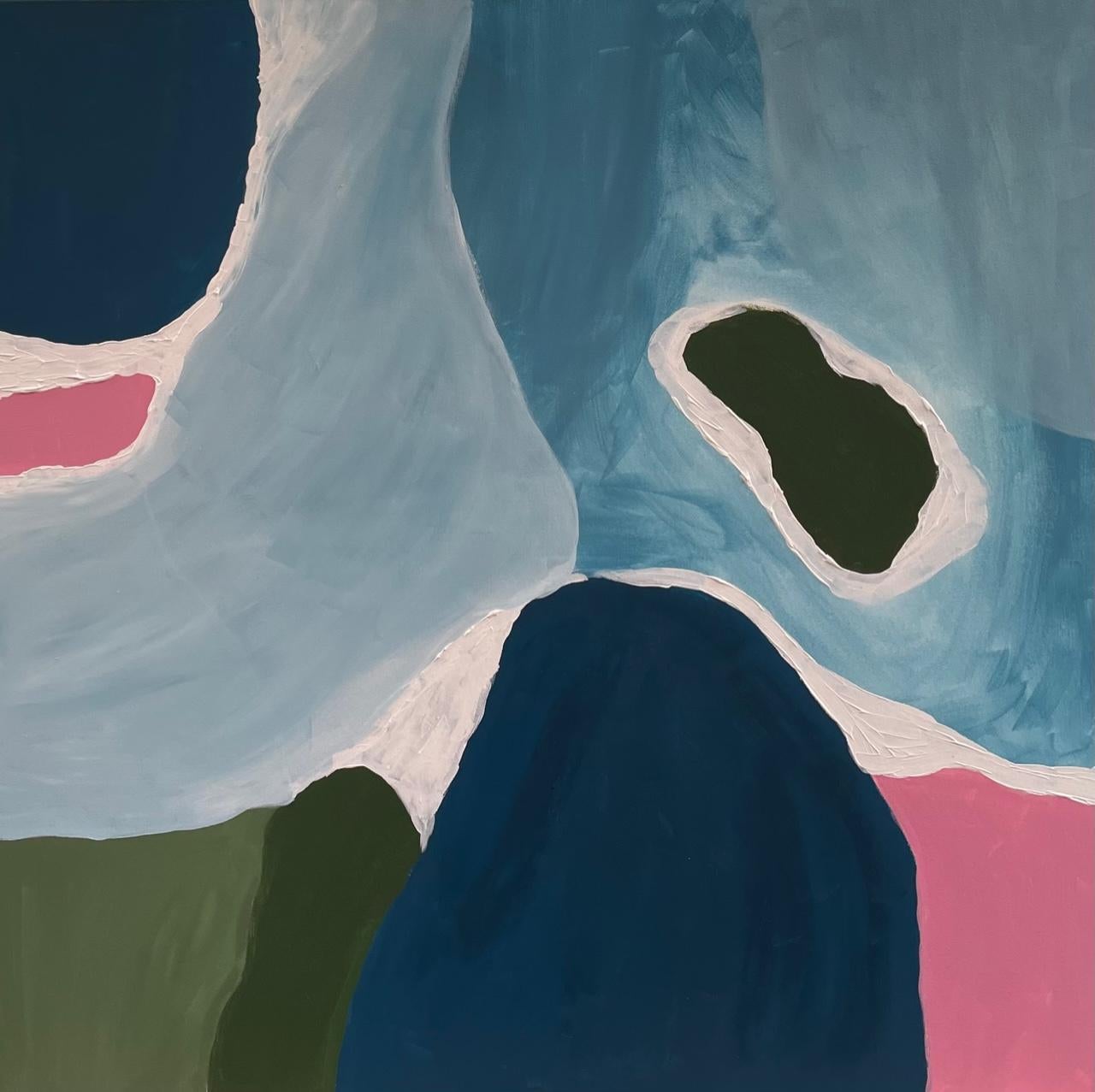 Fleur Park Abstract Painting - Green, Pink and Blue Formation